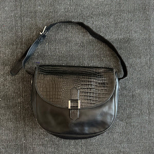 Versace Schultertasche mit Kroko-Prägung