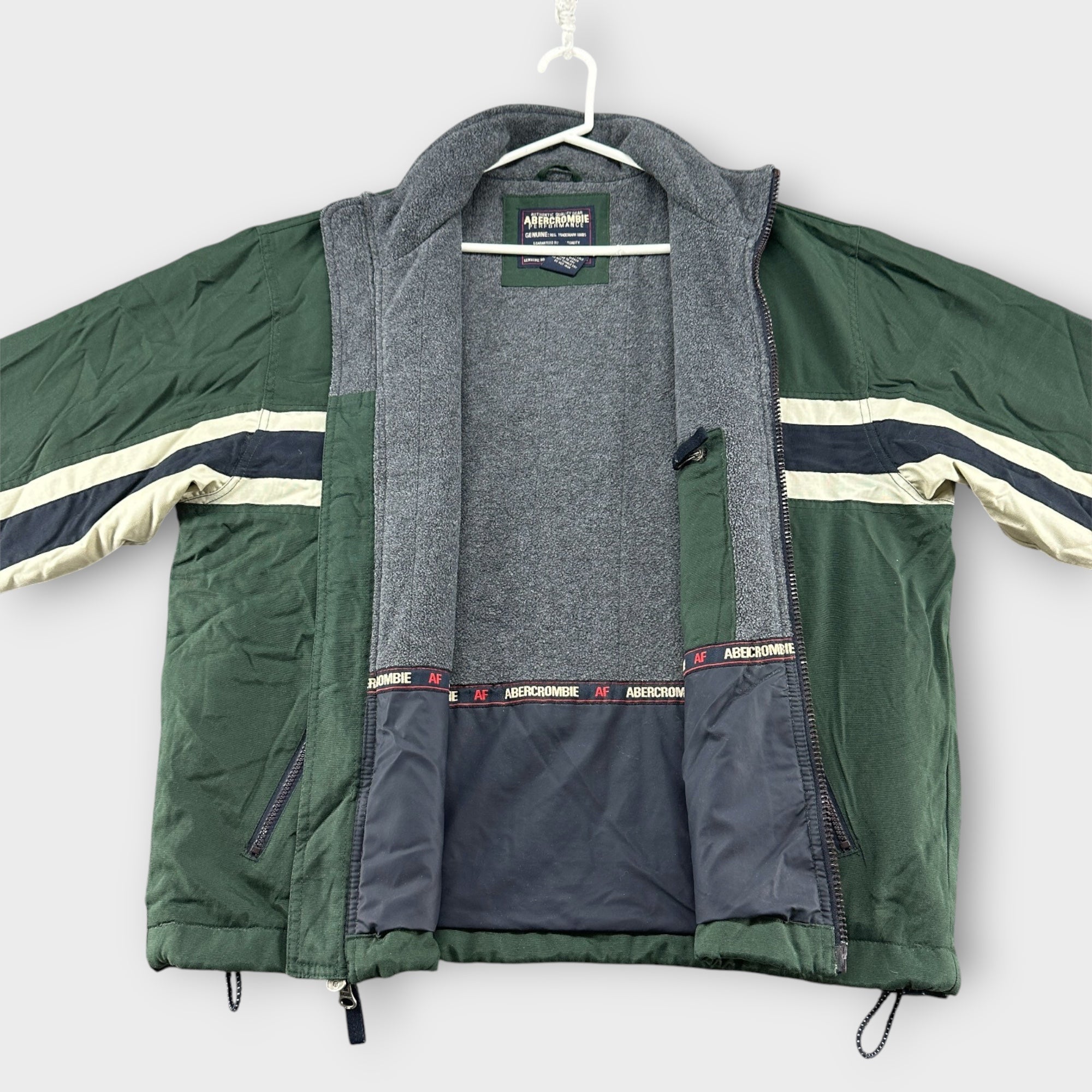 Vintage Abercrombie Jacke (M) – Green Fleece Parka 90s