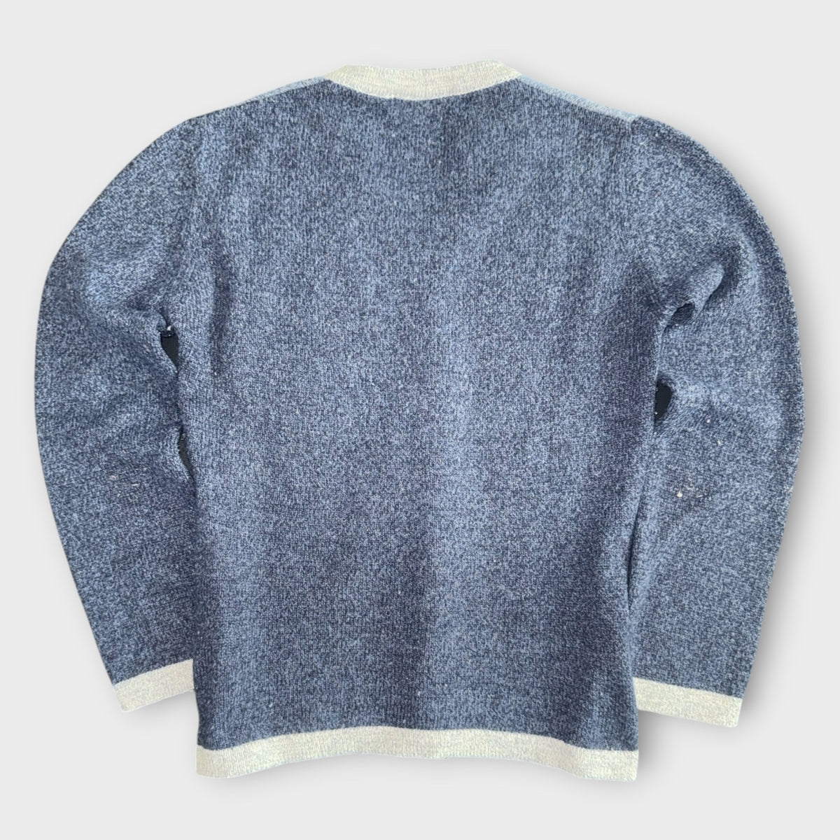 Vintage Burberrys of London V-Neck Pullover Blau Grau XS Rückseite