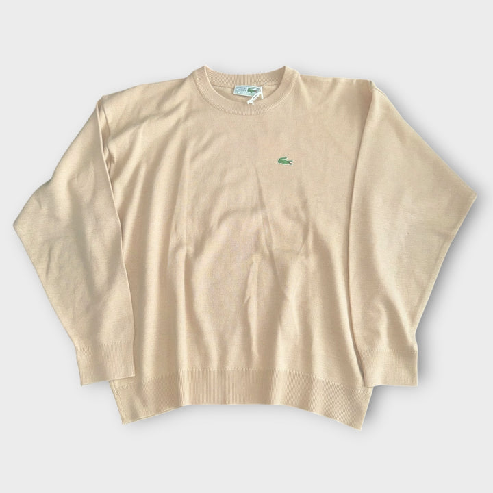 Vintage Lacoste Strickpullover Beige L Vorderseite